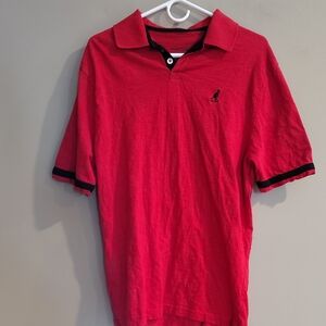 Kangol Mens Xlg Red Short Sleeve Polo with Black Trim
